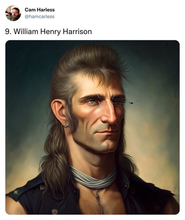 presidents with mullets funny - william henry harrison