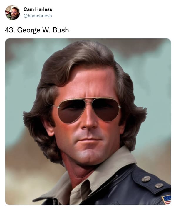 presidents with mullets funny - george w bush