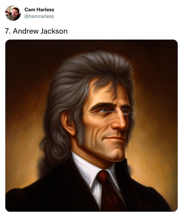 presidents with mullets funny - andrew jackson