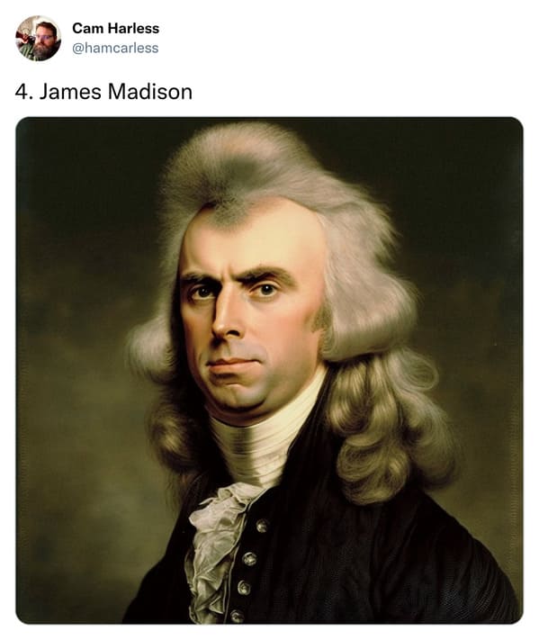 presidents with mullets funny - james madison