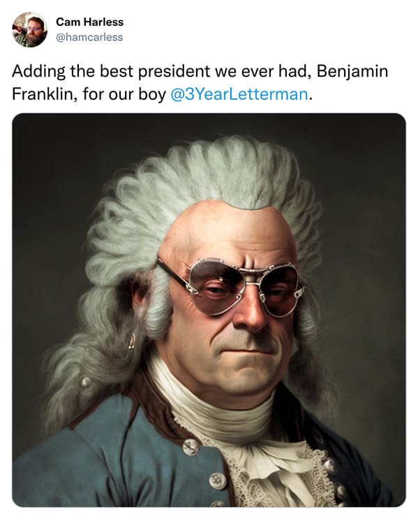 presidents with mullets funny - benjamin franklin