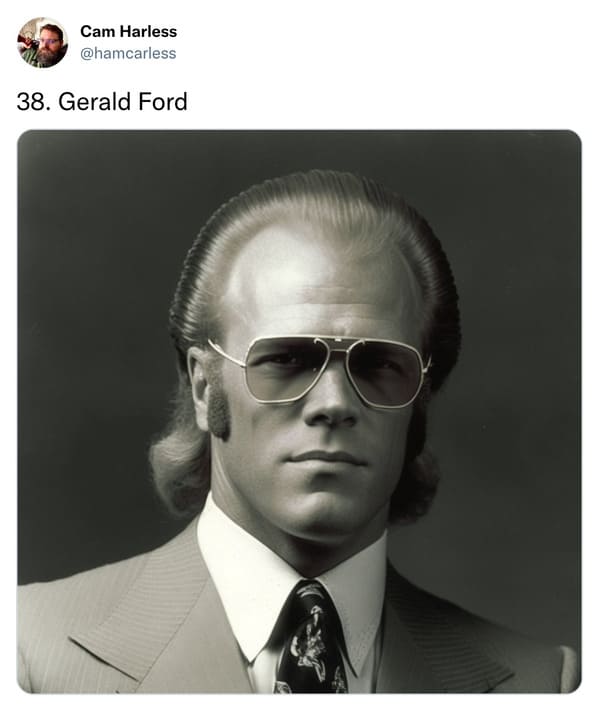 presidents with mullets funny - gerald ford