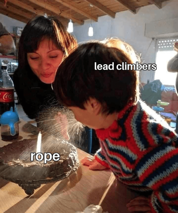 rock climbing memes - cake spray meme