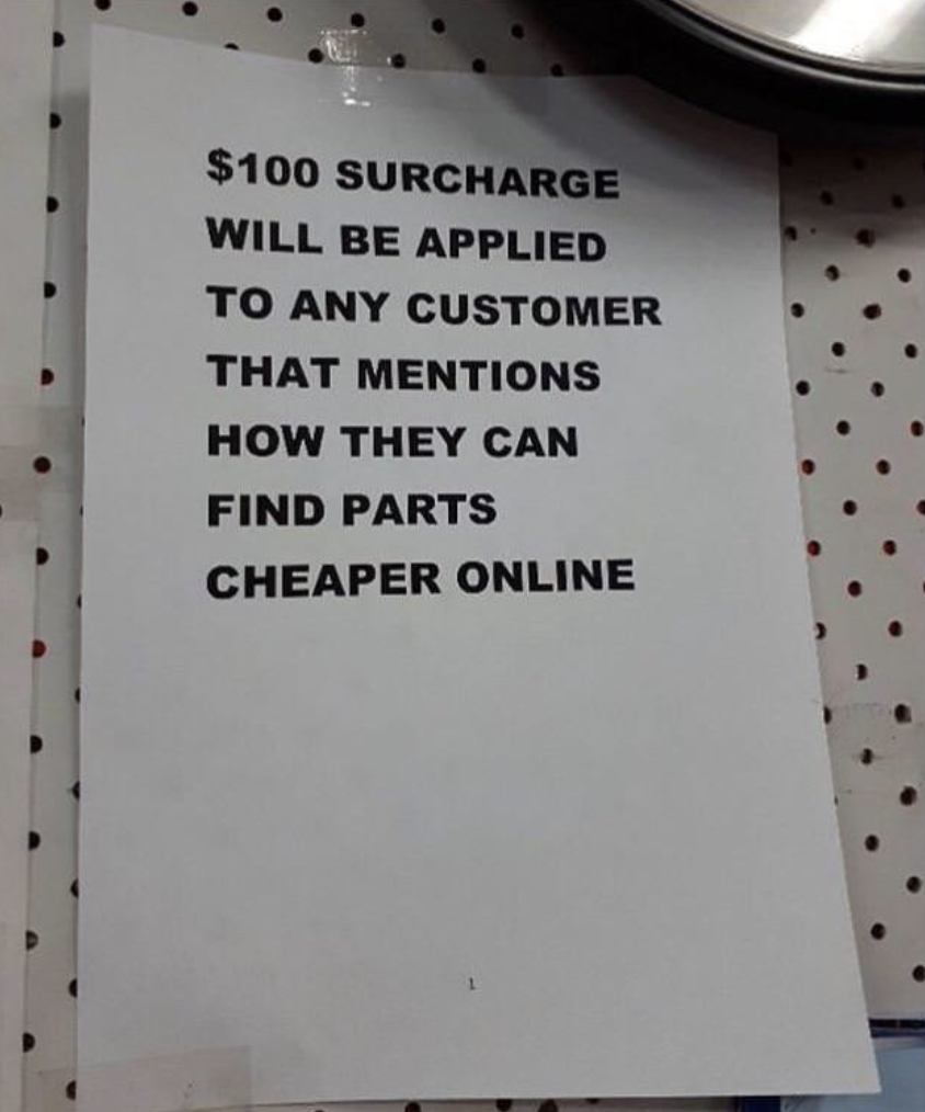 asshole tax - $100 surcharge for annoying customers