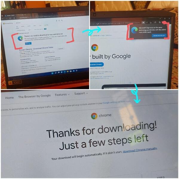 there was an attempt - downloading a new browser