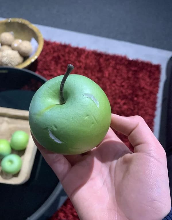 there was an attempt - to eat a prop apple