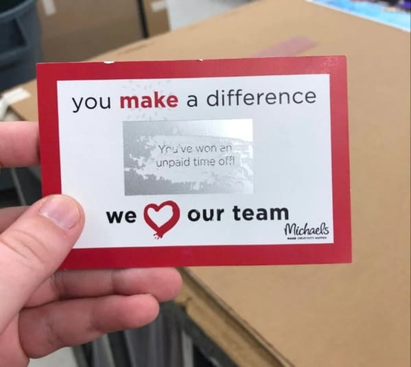 there was an attempt - Michaels - you make a difference we love our team