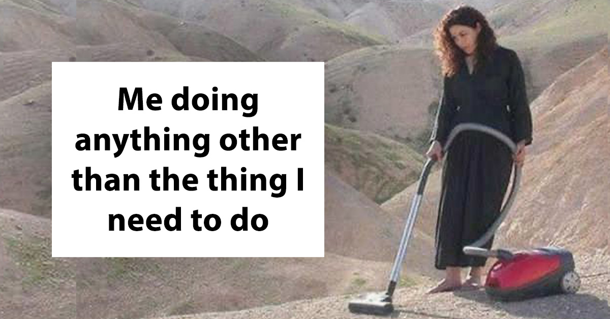 funny memes - woman vacuuming in dessert