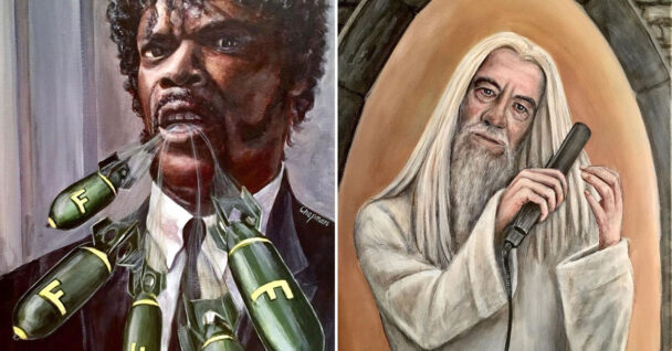 travis chapman art - paintings - samuel l jackson f bombs - white wizard