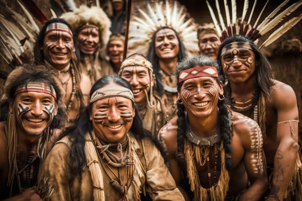 time period selfies - ancient native american warriors - midjourney ai art