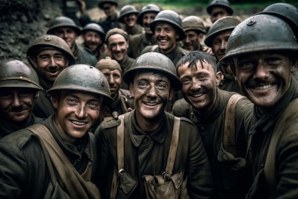 time period selfies - french ww1 soldiers - midjourney ai art