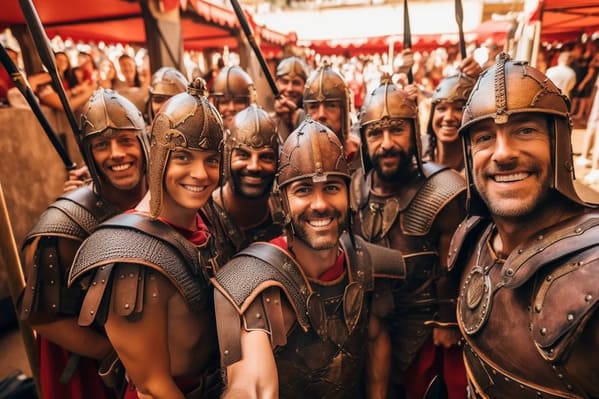 time period selfies - roman soldiers - midjourney ai art