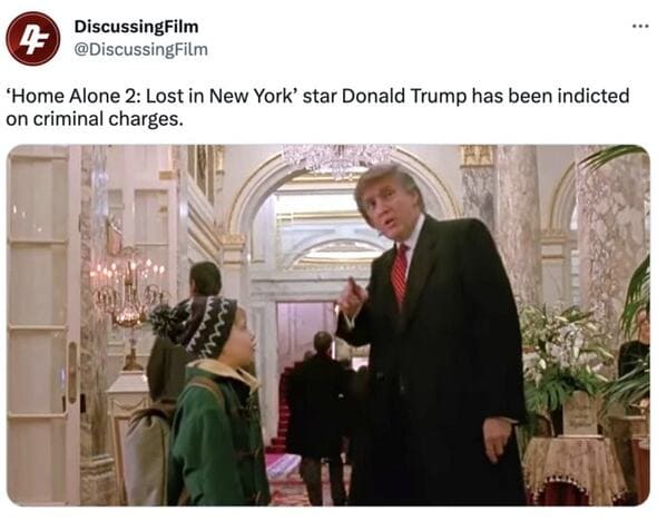 trump indictment memes - home alone 2 star indicted