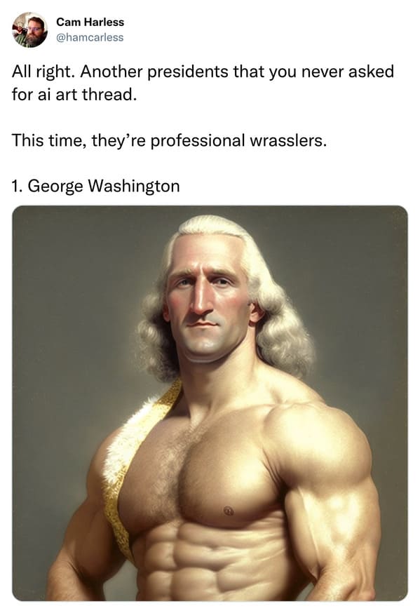 presidents as professional wrestlers - george washington