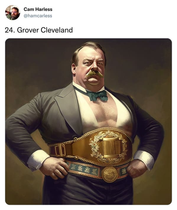 presidents as professional wrestlers - grover cleveland