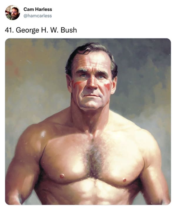 presidents as professional wrestlers - george hw bush