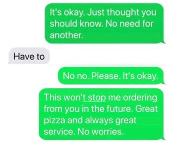 Wholesome Text Exchange With Pizza Place After Delivery Driver Messed Up Customer's Order Goes Viral - Jarastyle