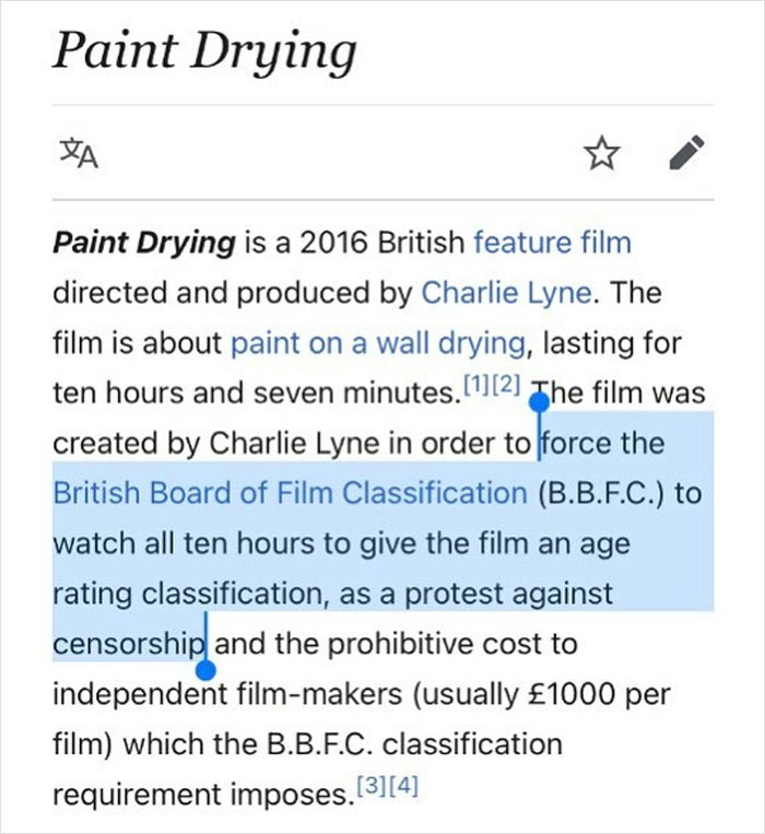 depths of wikipedia - paint drying