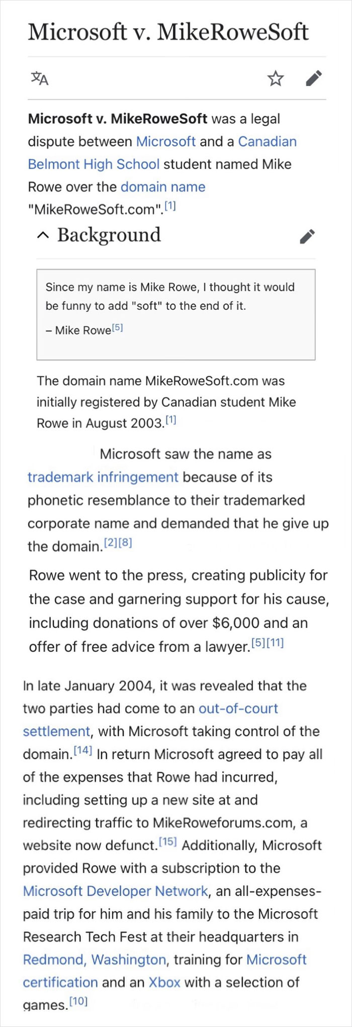 depths of wikipedia - MikeRoweSoft