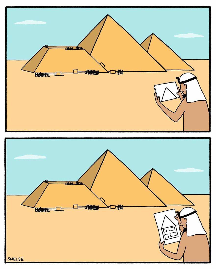 dry humor dark sarcasm comic from steve nelson - pyramids