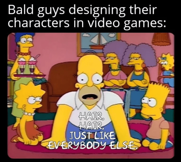 funny bald meme - bald guys designing their video game characters