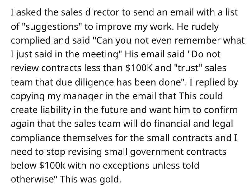 bad boss pro revenge - I asked the sales director to send an email