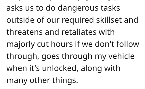 worker quits without notice - asks us to do dangerous tasks
