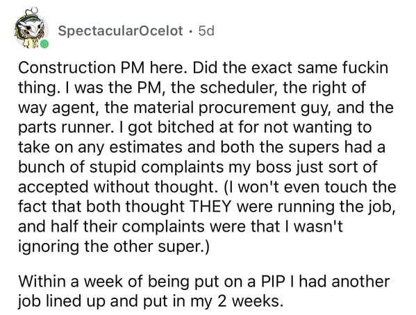 Construction Manager Resigns After Boss Responds To Complaints Of Heavy Workload By Adding Even More Work - Jarastyle