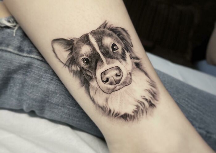 cool first tattoo ideas - dog portrait
