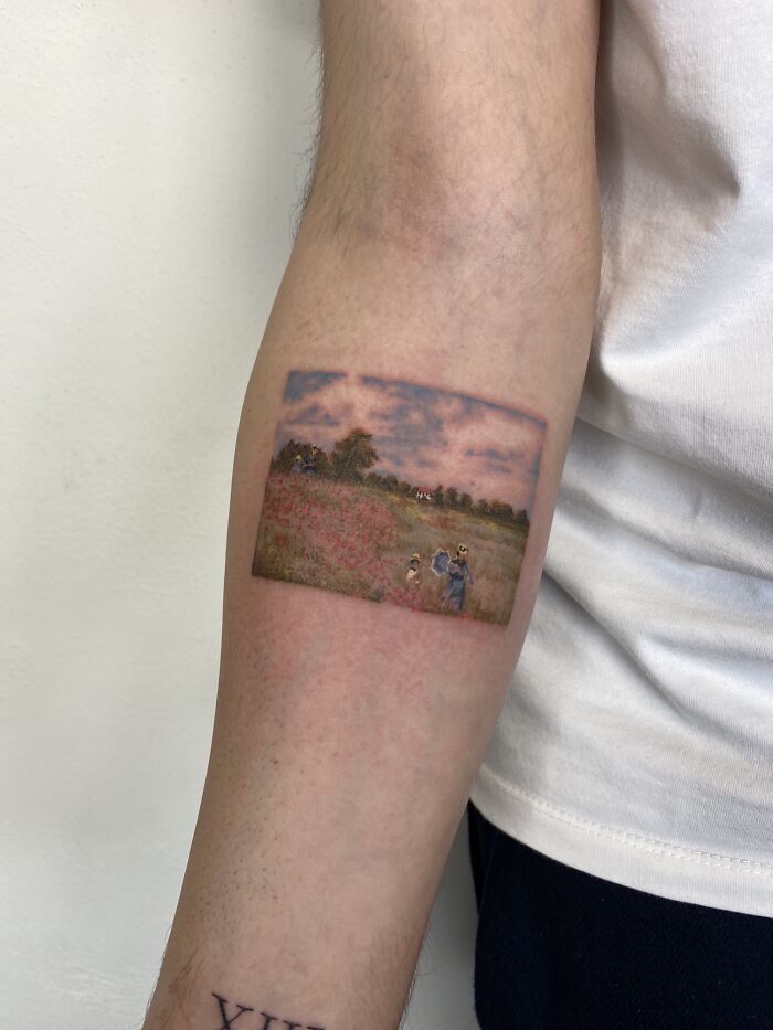 cool first tattoo ideas - A Small Painting. Les Coquelicots (Monet) By La Fragile At White Whale Tattoo Society (Padua, Italy)