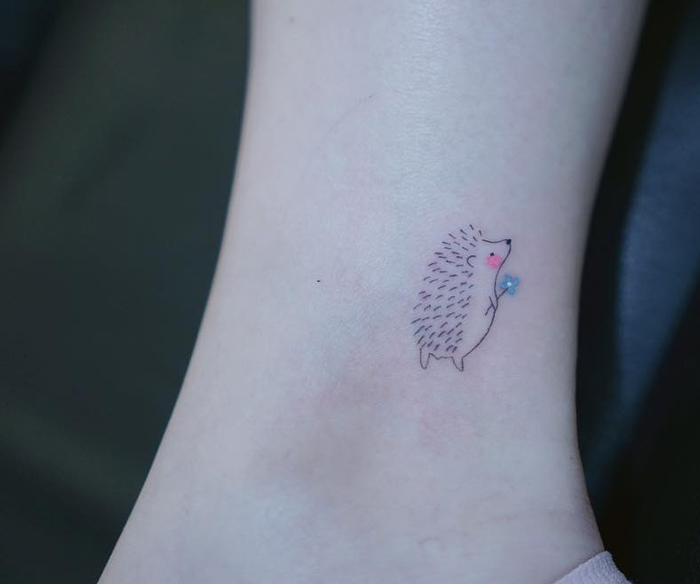 cool first tattoo ideas - hedgehog