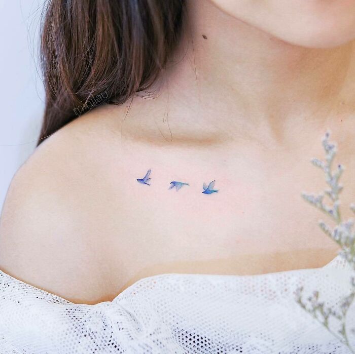 cool first tattoo ideas - blue birds