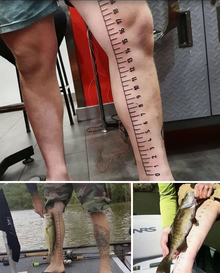 cool first tattoo ideas - Teach A Man To Fish Then Tattoo His Leg