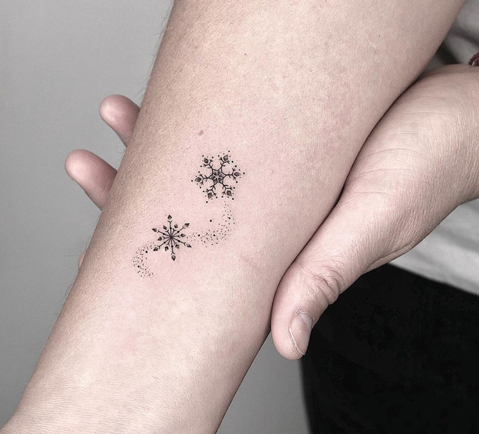 cool first tattoo ideas - snowflake