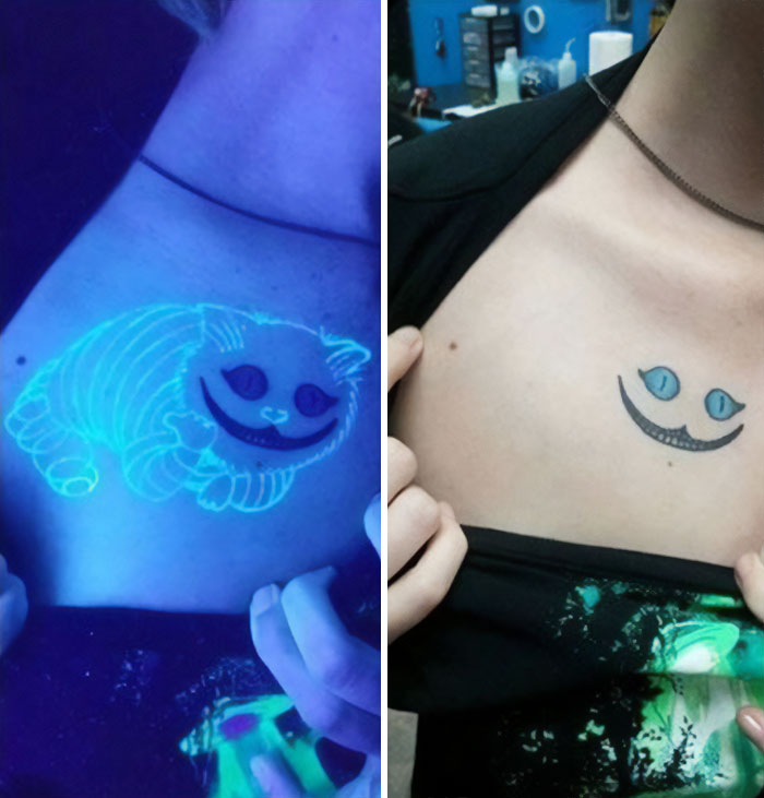 cool first tattoo ideas - tattoo under uv light