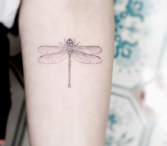 cool first tattoo ideas - dragonfly