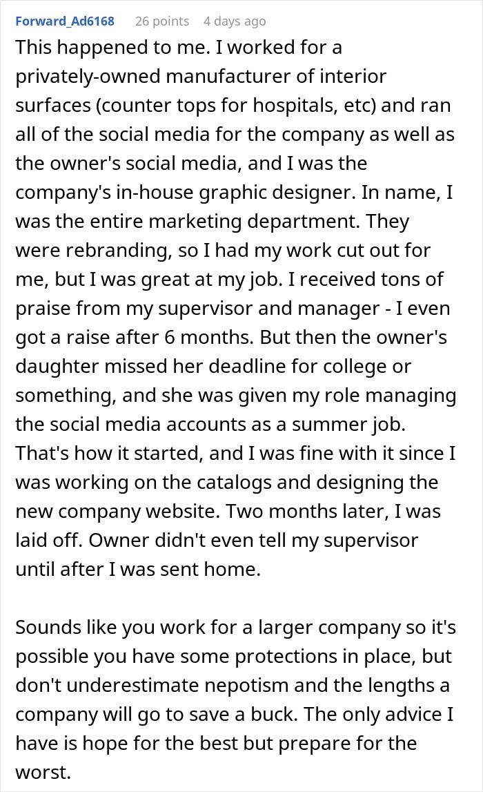 employee asks for raise antiwork - i was the company's in-house graphic designer 
