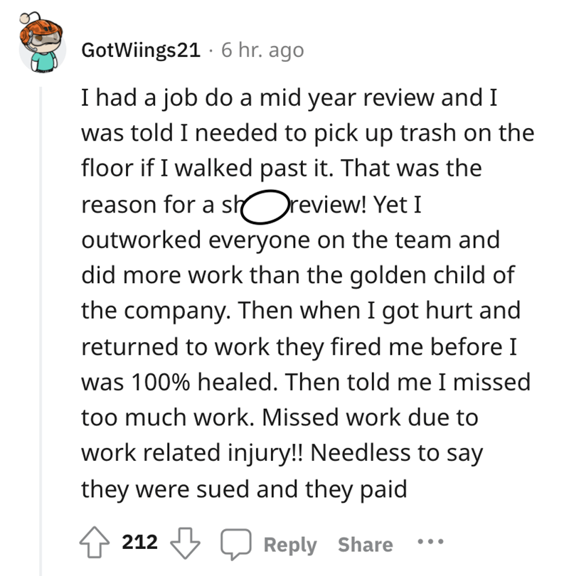 funny antiwork - i had a job do a mid year review