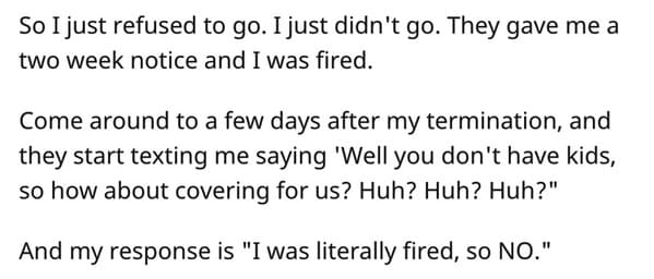 Ex-Boss's Desperate Texts To Employee They Fired, To Cover Shifts, Leads To Epic Fail - Jarastyle