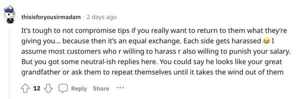 female server comebacks - It's tough to not compromise tips.