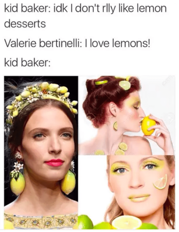 food network meme - valerie bertanelli vs kid baker
