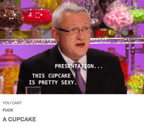 food network meme - this cupcake is pretty sexy