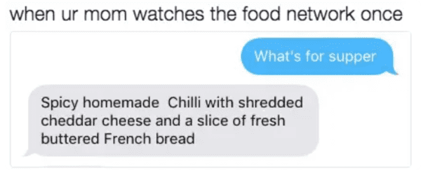 food network meme - mom watches food network once