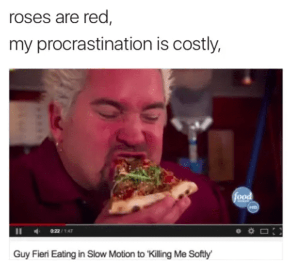 food network meme - guy fieri eating in slow motion to killing me softly