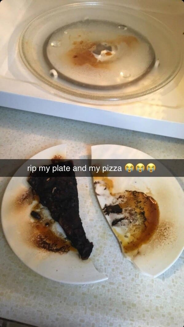 pizza crimes - burnt pizza in microwave