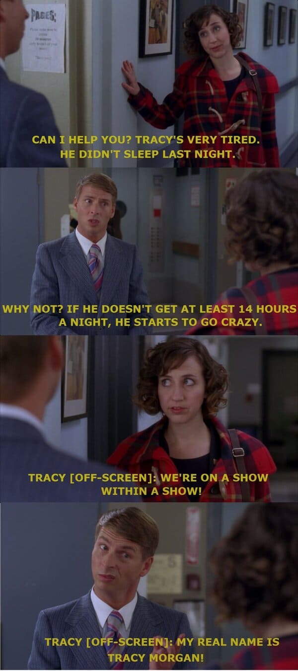 funny 30 rock scene - why not? if he doesn't get at least 14 hours at night he starts to go crazy