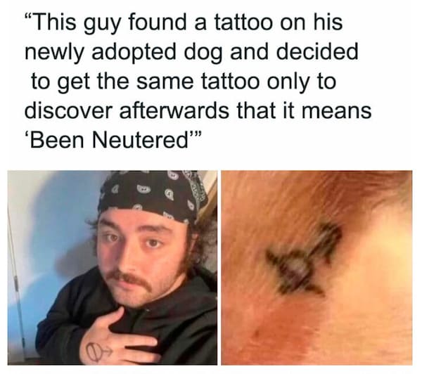 funny fail pic - neutered tattoo