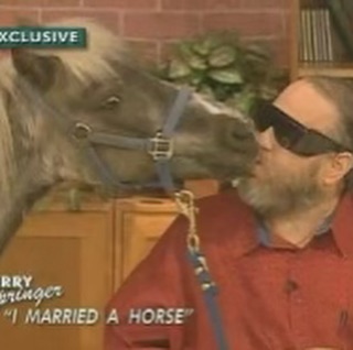 funny jerry springer pics - i married a horse