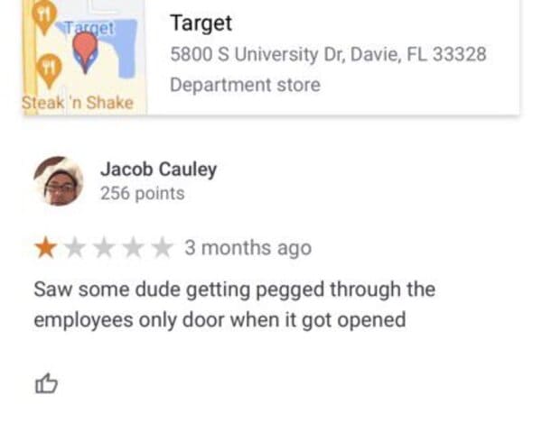 funny review - weird target review