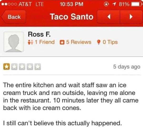 funny review - taco santo review